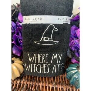Rae Dunn "Where My Witches At?” Halloween Hand Towel Set